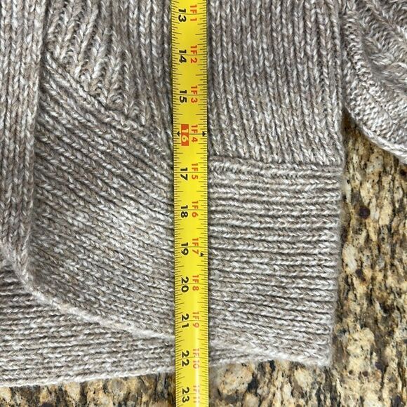 Chico’s Heather Pale Brown Cable Knit 3/4 Sleeves Cardigan Sweater Size L - Picture 7 of 7